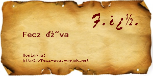 Fecz Éva névjegykártya